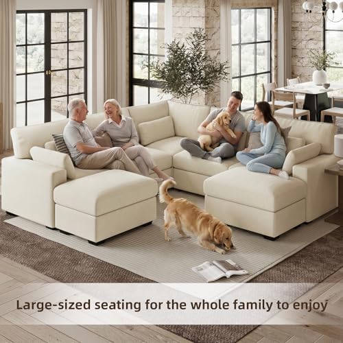 WorthFurni 109.1'' Modular Sectional Sofa, L Shaped Oversized Extra Deep Couches - Image 4