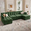 116.5" Modular Sectional Cloud Couch, U Shaped Tufted Sofa by Unknown