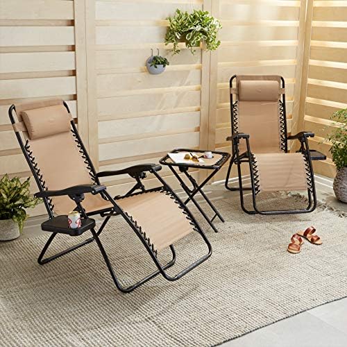 Amazon Basics Outdoor Textilene Adjustable Zero Gravity Folding Reclining - Image 2