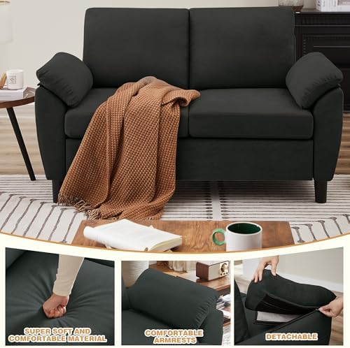 4 Piece Convertible Sectional Sofa Set, Modern Linen Small L Shaped Couch - Image 5