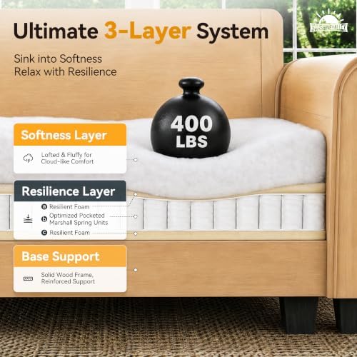 SUNSHINE VALLEY 150" Oversized Modular Sectional Couch L Shaped Living Room - Image 5