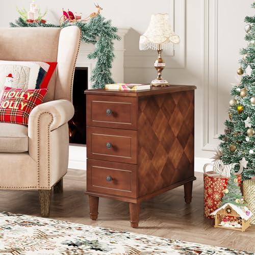 Tribesigns Solid Wood End Table Set of 2, Fully Assembled Narrow Side Table - Image 4