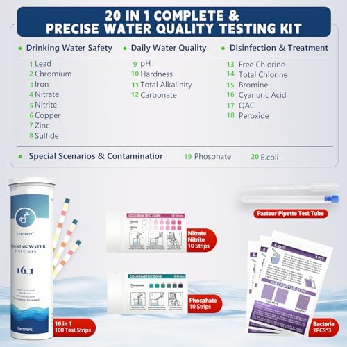 20 in 1 Water Tester for Drinking Water, Well Water Testing Kit, Suitable for - Image 2