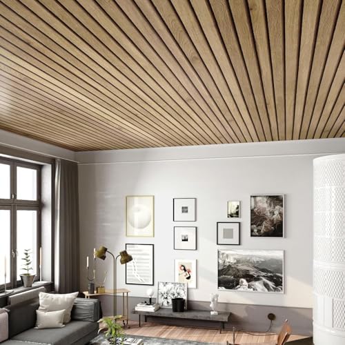 FunStick 24x394 Thick Brown Slats Wood Peel and Stick Wallpaper 3D Wood Slat - Image 5