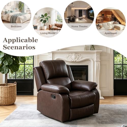 Leather Recliner Chair, a Manual Recliner 1 Seat, Living Room Reclining Sofa - Image 6
