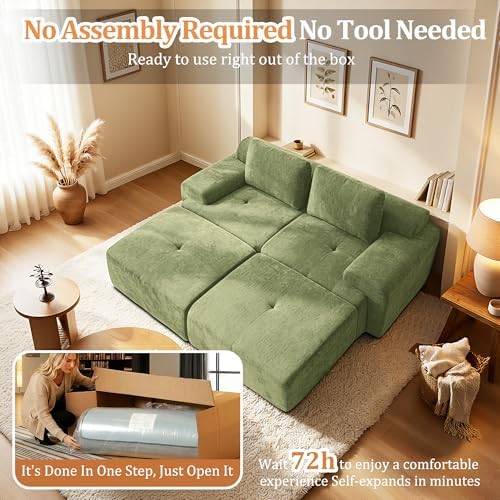 85" Oversized Boneless Couch, Comfort Cloud Sectional Couches - Image 4