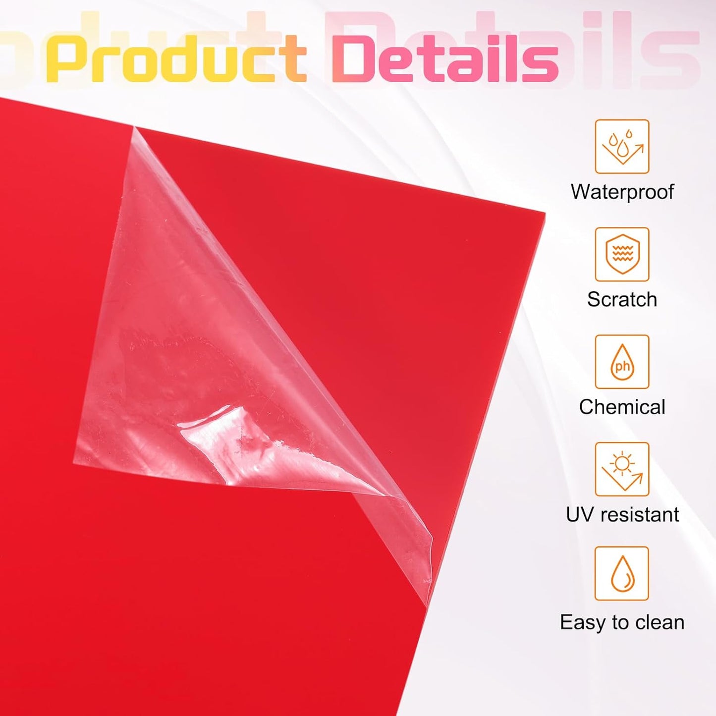 uxcell 3Pcs Acrylic Sheets 8x8 Inch Acrylic Panel 1/8 Inch-3mm Plastic Board for Picture Frames Sign Holders DIY Display Projects Craft, Red