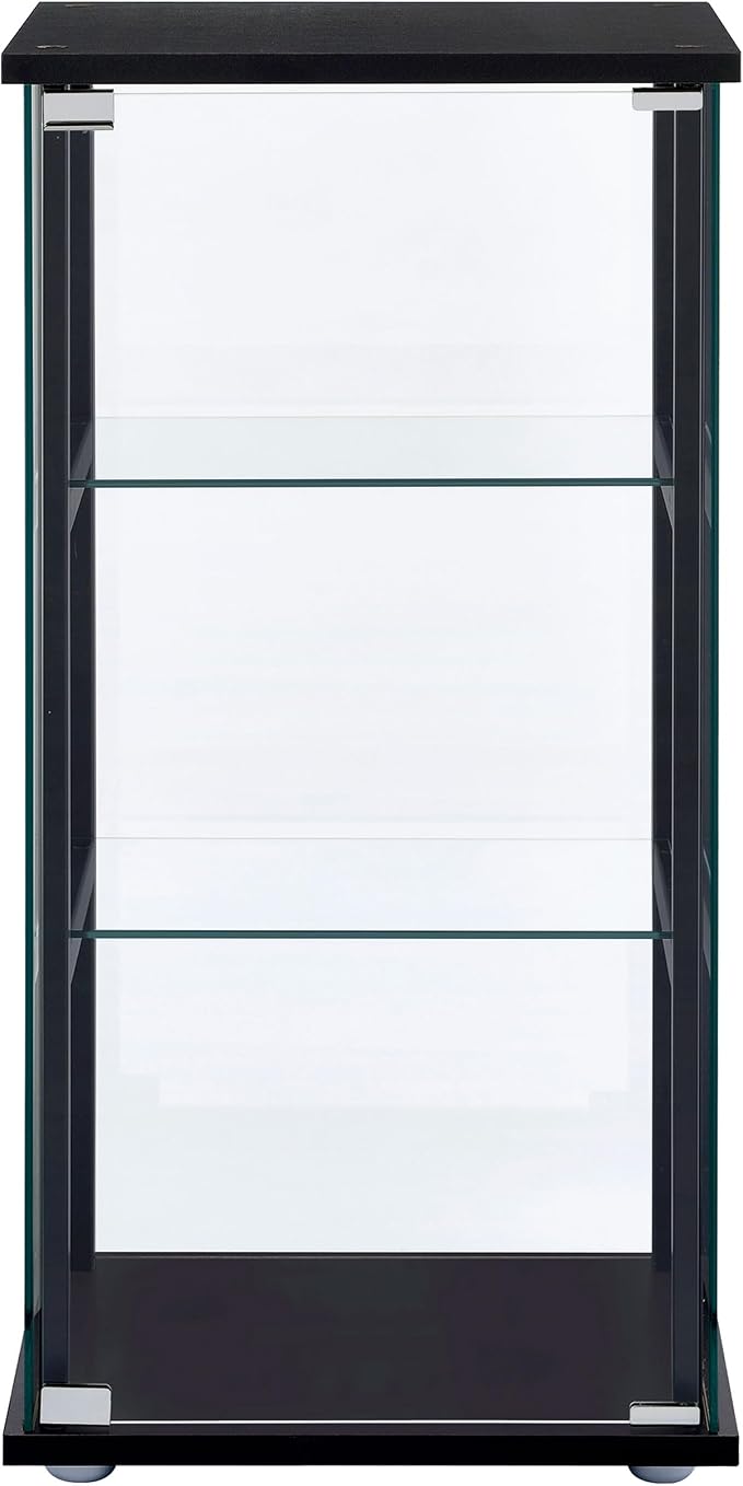 Coaster Home Furnishings Cyclamen 34-inch 3-Tier Clear Tempered Glass Curio - Image 4