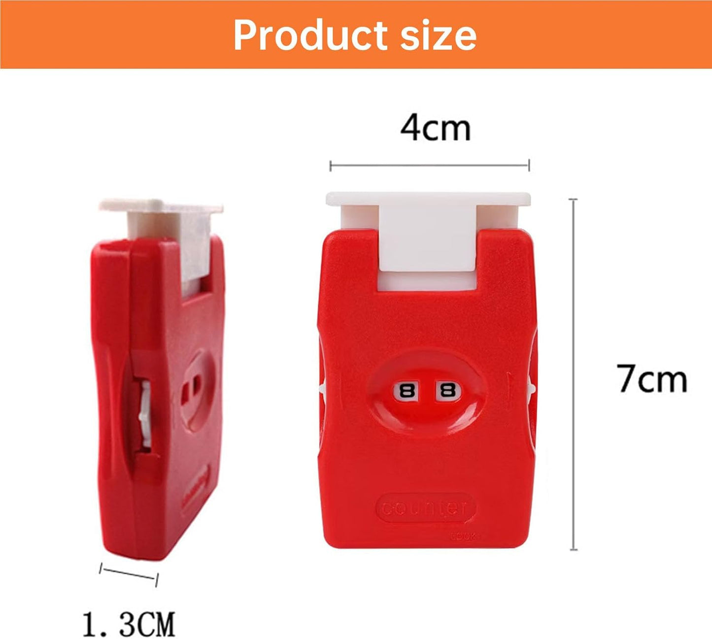 RUIAN Knitting Counter Stitch Needle Marking Tool Mini Crochet Stitch Counter Knitting Stitch Counter Plastic Knit Stitch Counter (2Pcs,Red)