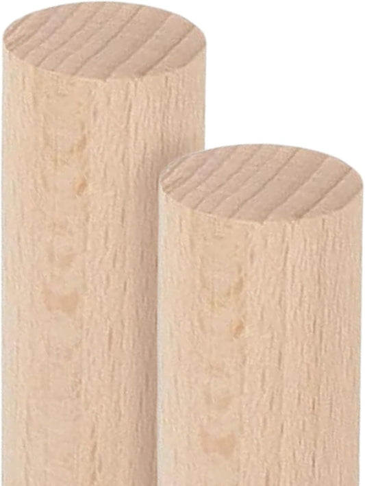 ALBO 1" x 48" Wooden Dowel Rods Set - 2 Pack Birch Natural Extra Long Hardwood Craft Sticks Stair Rails Supports Garden Structures Smooth Sanded Finish Woodworking Material DIY Furniture