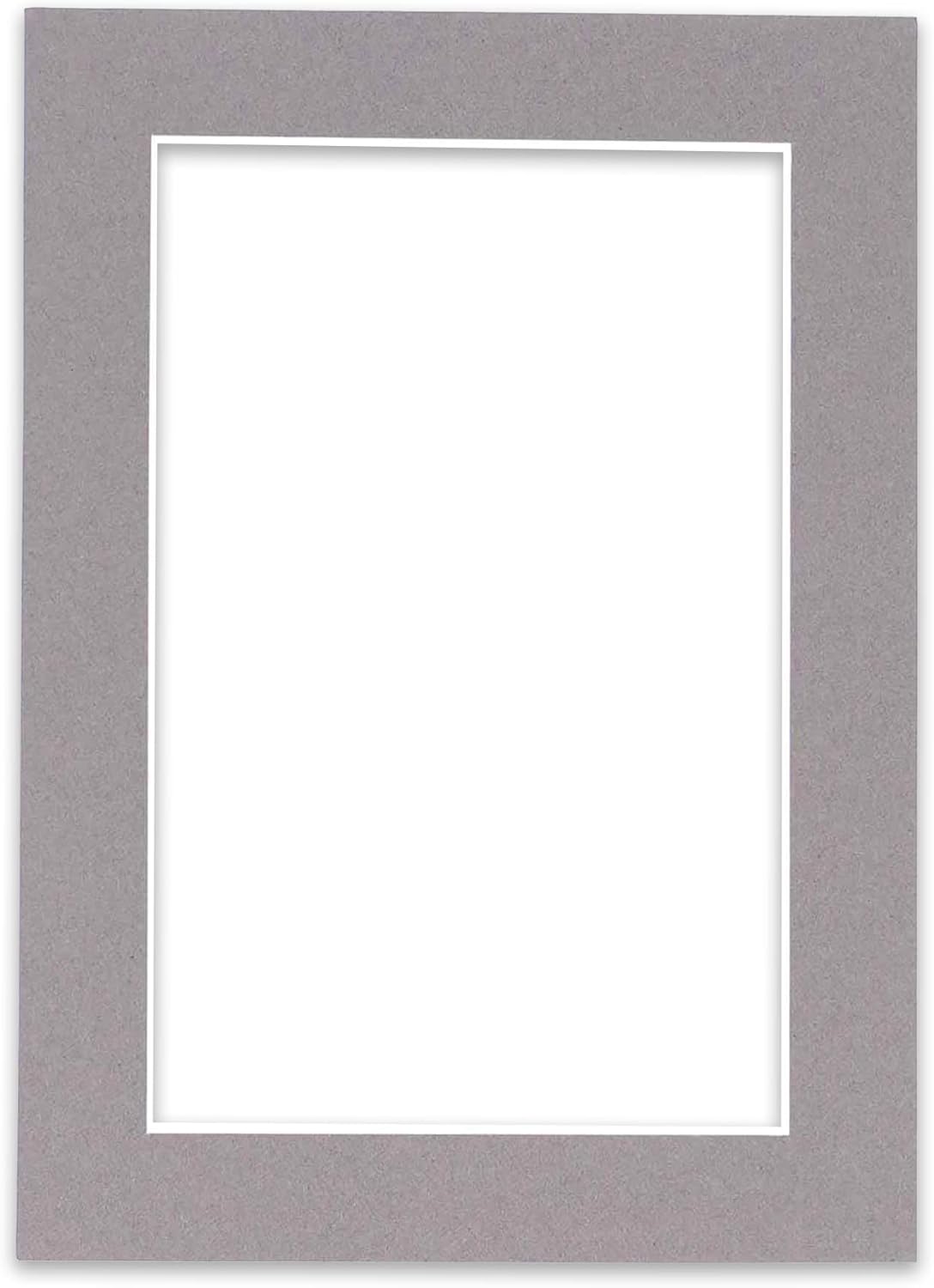 8.5x11 Mat Bevel Cut for 7x9 Photos - Acid Free Charcoal Grey Precut Matboard with Backing Board and Crystal Clear, Self Seal Photo Mat Bag - for Pictures, Photos, Framing - 4-ply Thickness