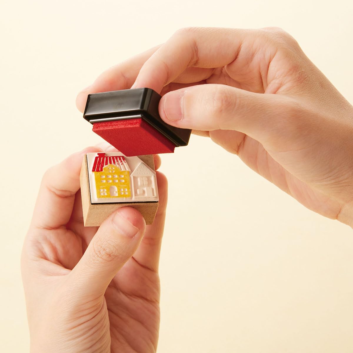 IROMOYO WARABE Stamp PAD, Small Traditional Japanese Ink Colour, Oil-Based Ink pad - Pale Green