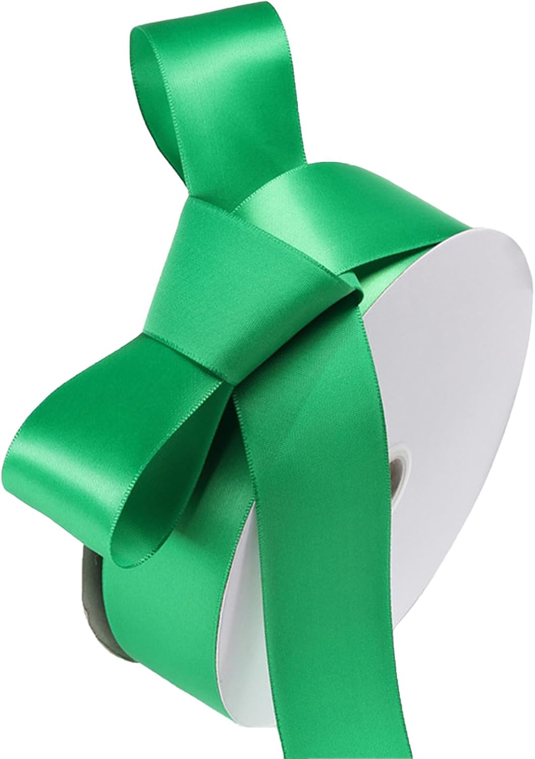 1-1/2" x 100 Yards Emerald Green Polyester Satin Ribbon Single Faced Fabric Ribbons for Eternal Roses, Flower Bouquets, Gift Wrapping, Crafts, Bridal Shower, Wedding Decor