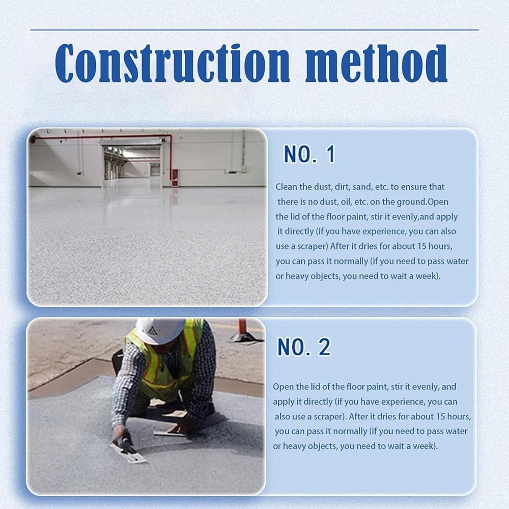 Louis Forest Epoxy Floor Paint, High-Gloss Marble Effect Epoxy Floor Coating (Gray,1pcs)