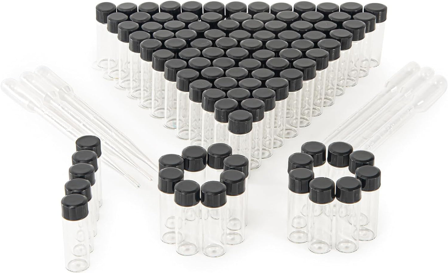 4ml Clear Small Glass Vials 100pcs with Screw Caps(100pcs)