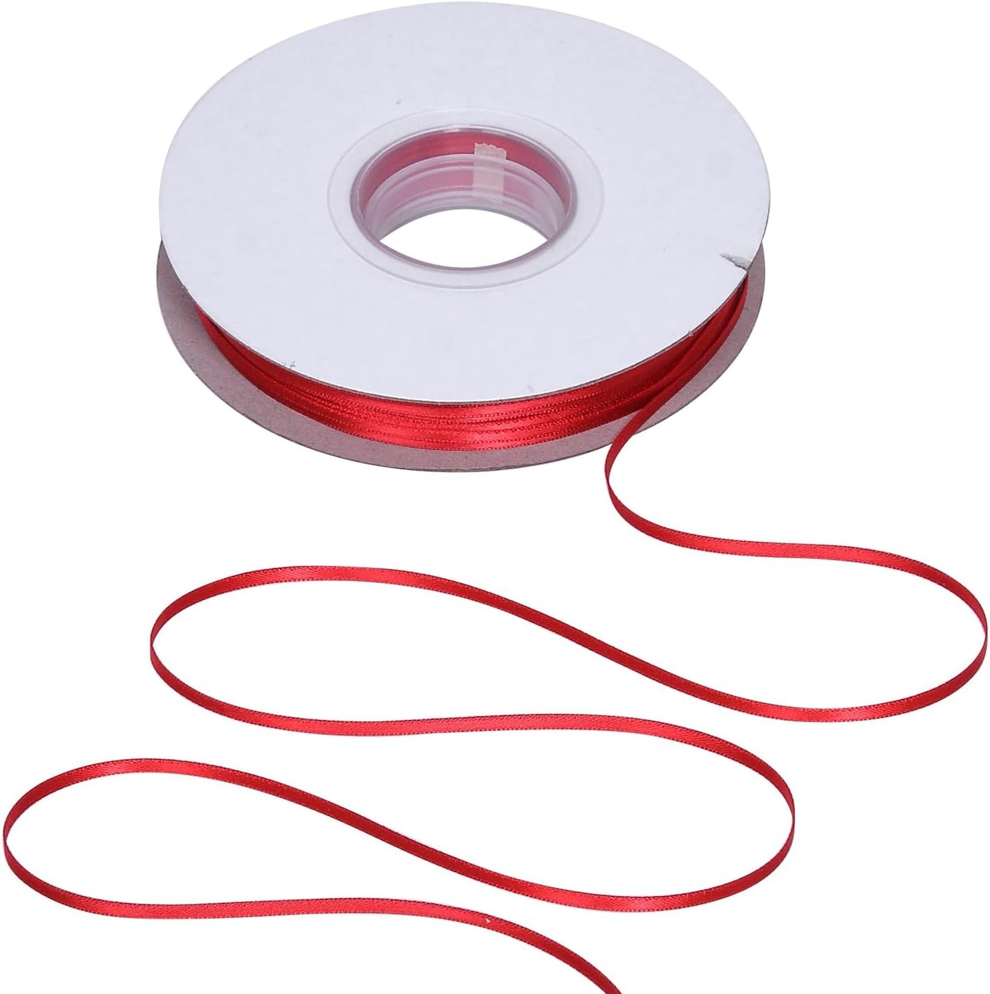 YAMA Red Double Faced Satin Ribbon 1/8 Inch 100 Yards Thin Red Ribbon for Gift Wrapping Crafts Bows Wedding Party Decoration
