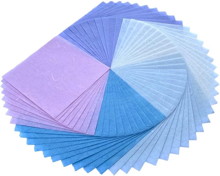 50 Sheets 6 x 6 Inches Natural Fiber Mulberry paper Sheets Square Origami Paper Arts Folding Craft, Decoration Paper, Square Folding Paper for DIY Crafts (Pastel Color, 6x6 Inch)