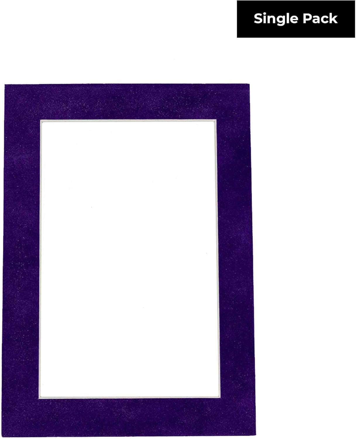 Poster Palooza 8.5x11 Mat Bevel Cut for 7x9 Photos - Acid Free Purple Crocus Suede Precut Matboard - For Pictures, Photos, Framing - 4-ply Thickness