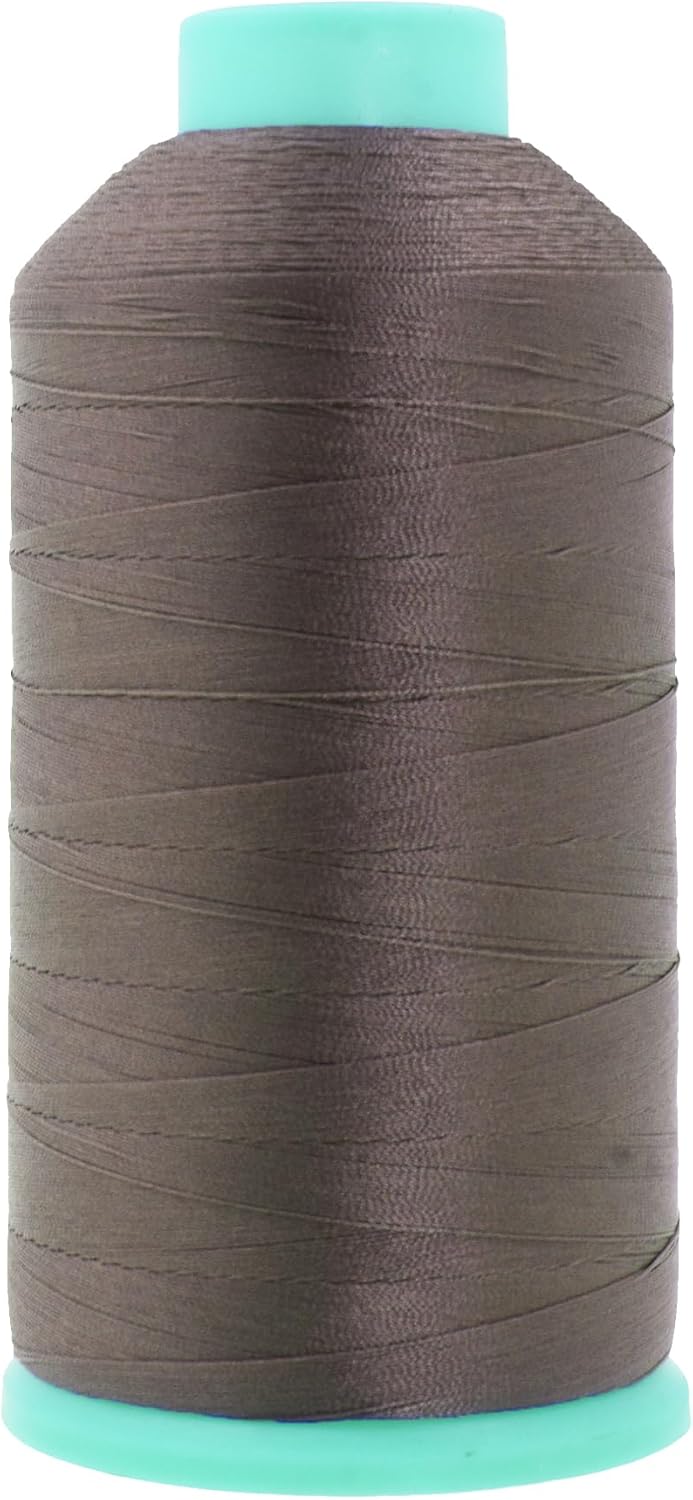 Mandala Crafts Bonded Nylon Thread Taupe Heavy Duty Sewing Threads - 2843 YDs Size 46 210D T45 Tex 45 Thread for Leather Jeans Weaving Outdoor Marine Upholstery Threads