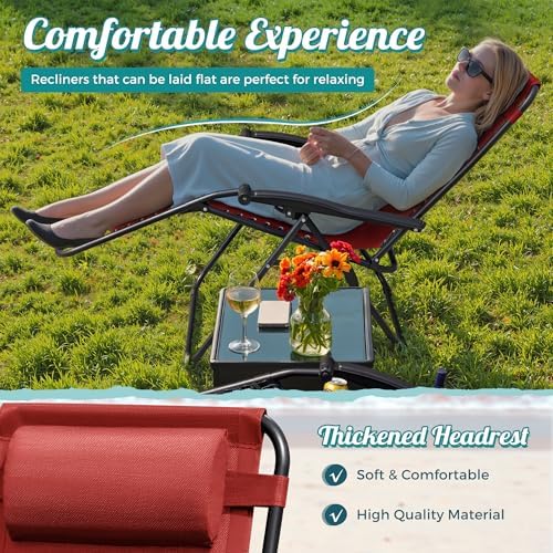 Homall Zero Gravity Patio Folding Lawn Reclining Lounge Chairs Outdoor Gravity - Image 5