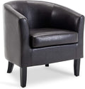 BELLEZE Accent Barrel Chair, Linen Round Chair Club Tub Sofa Corner Chair by BELLEZE