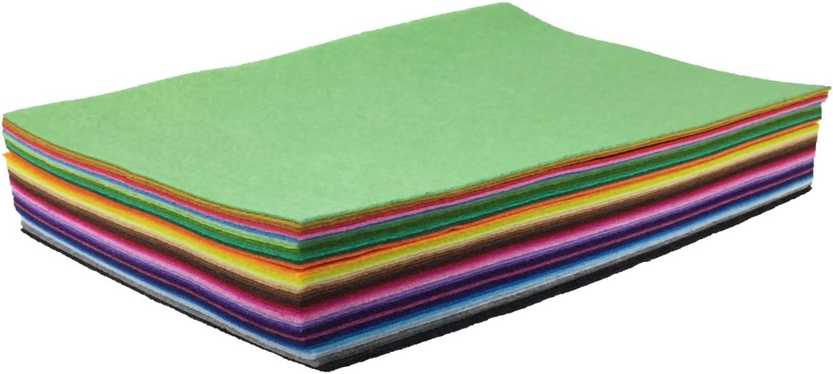 flic-flac 42pcs 8 x 12 inches (20cm*30cm) 42 Colors for Choice A4 Felt Fabric Sheet Assorted Color Felt Pack DIY Craft Patchwork