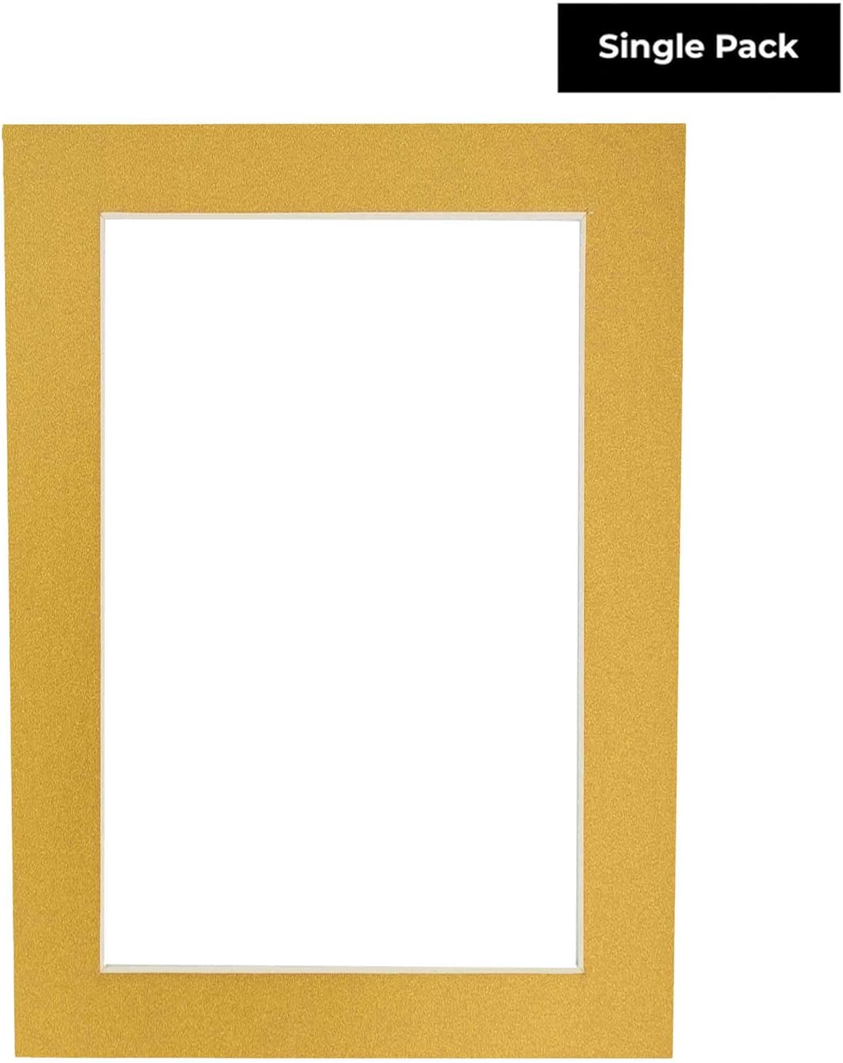 8x10 Mat Bevel Cut for 5.5x8.5 Photos - Acid Free Metallic Gold Precut Matboard With Backing Board and Crystal Clear, Self Seal Photo Mat Bag - For Pictures, Photos, Framing - 4-ply Thickness