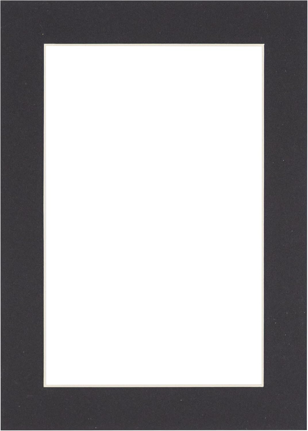 Poster Palooza 8x10 Mat Bevel Cut for 5x8 Photos - Acid Free Black Precut Matboard With Backing Board and Crystal Clear, Self Seal Photo Mat Bag - For Pictures, Photos, Framing - 4-ply Thickness