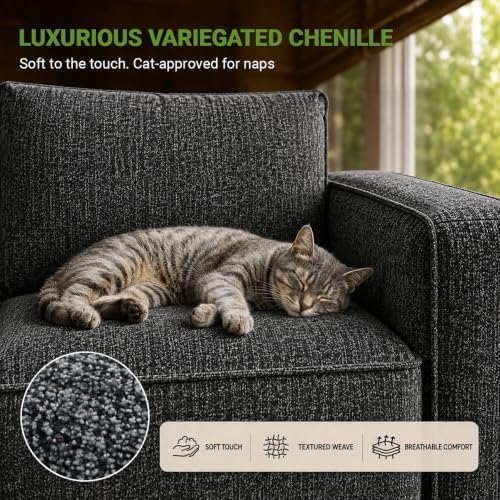 Welzona 75" Loveseat, Chenille Love Seat Sofa, Small Couch - Image 7