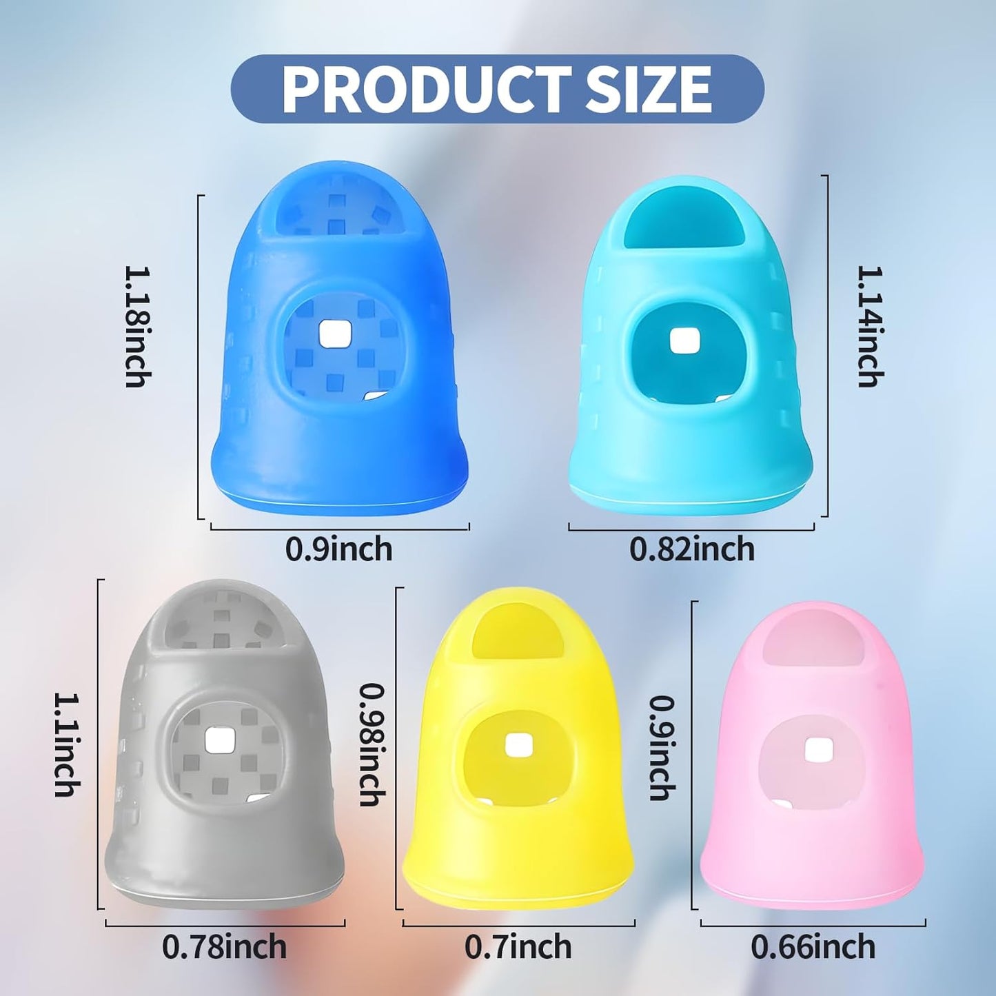 30 pcs Rubber Thimble, Rubber Finger Tips, Office thimbles for Hand Embroidery, Cutting, Knitting & Counting, dedos de silicona para las Manos, dedales para Coser，Thumb Thimble in 5 Sizes and Colors