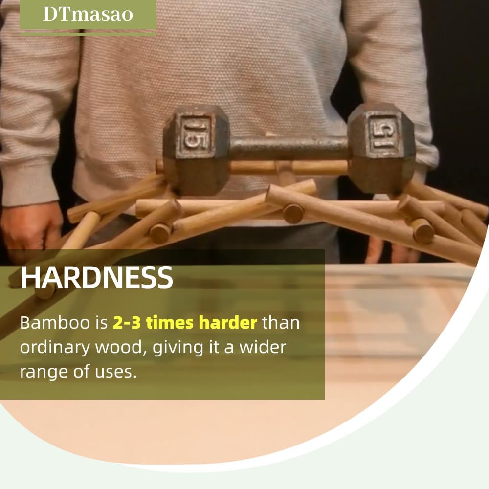 25 PCS Dowel Rods Wood Sticks Wooden Dowel Rods - 3/8 x 6 Inch Unfinished Bamboo Sticks - for Crafts and DIYers