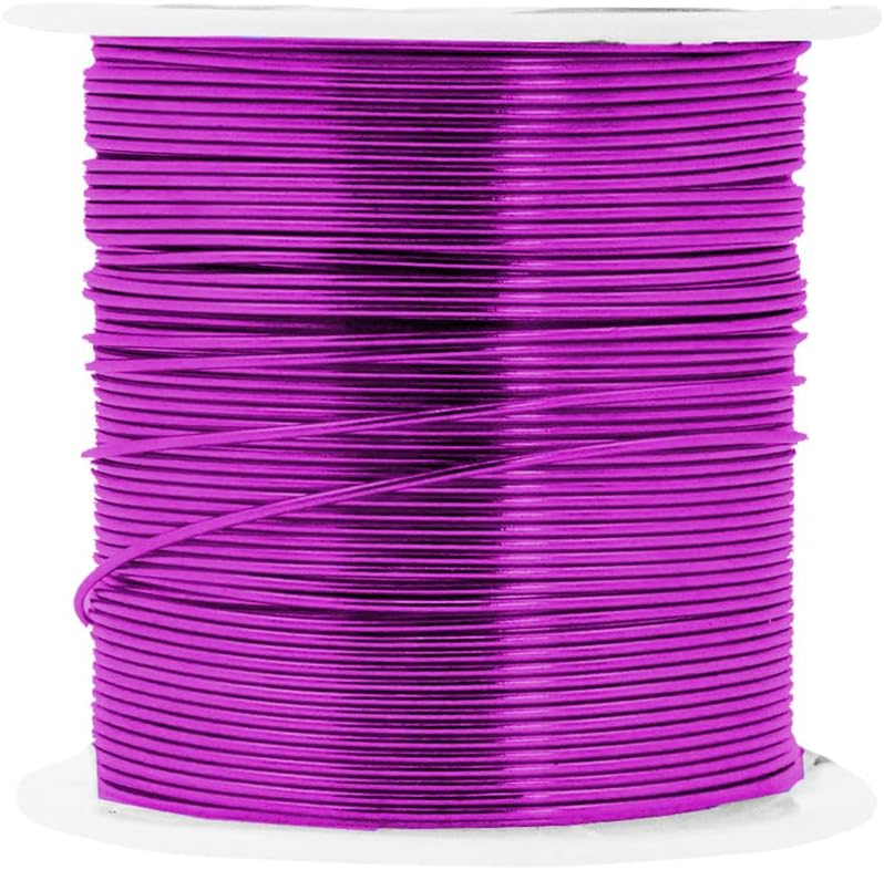 Mandala Crafts 20 Gauge Anodized Aluminum Craft Wire for Jewelry Making - 450 FT Colored Flexible Silver Copper Gold True Blue Purple Pink Wire - Bendable for Bonsai Armature Crafting Sculpting