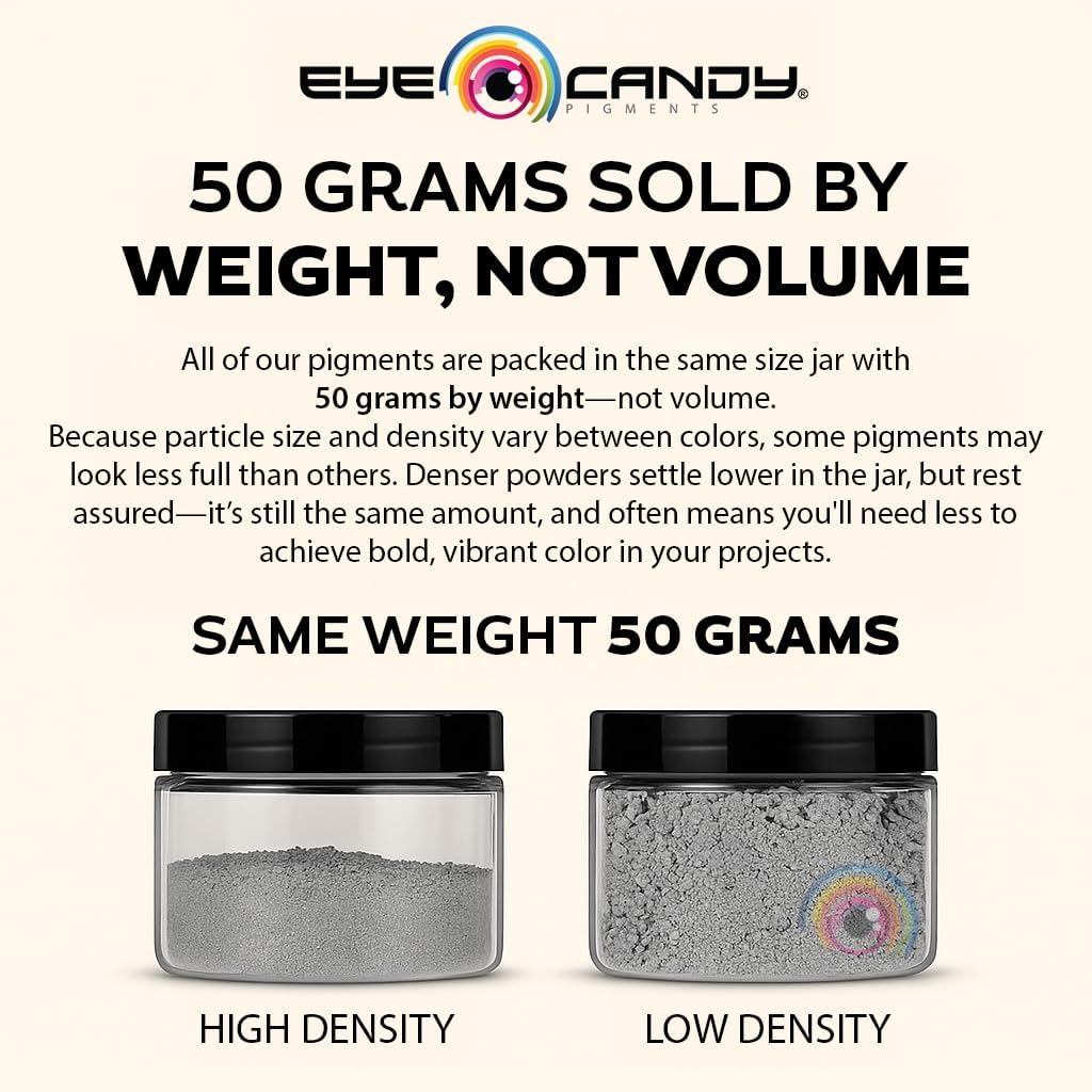Eye Candy Pigments Premium Silver Mica Powder - Jungin Silver (50gr) - for Epoxy, Resin, Soap, Paint, Woodworking, Acrylic Pouring, Bath Bombs, Fishing Lures - DIY Arts and Crafts Additive