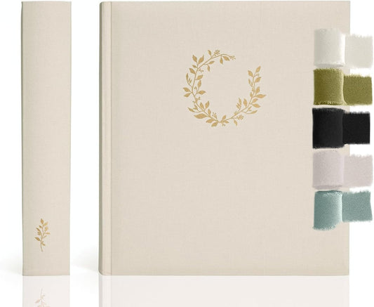 Premium Scrapbook Album – Photo Album with Writing Space – 100 Pages for Multiple Sizes 4x6, 5x7, 6x8, 8x10 – Holds 500 Photos – Wedding, Baby, Travel & Family Memories