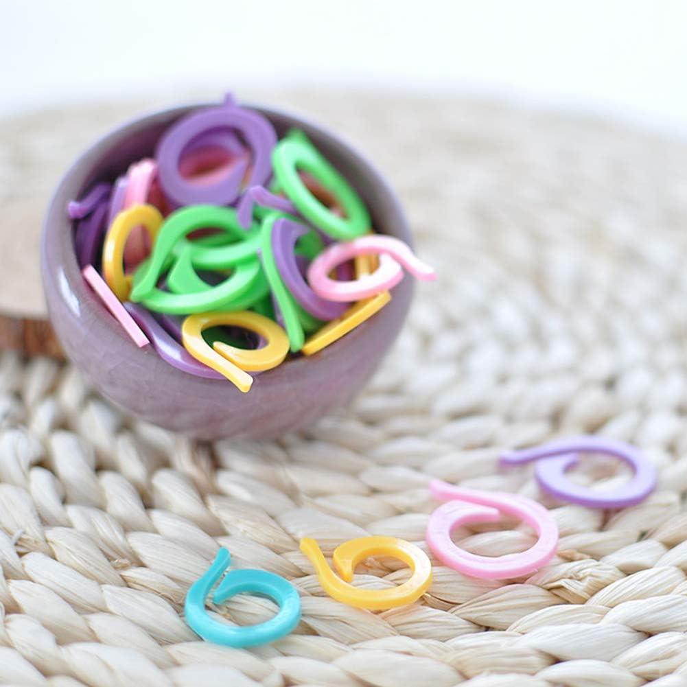 LOKUNN 50PCS Stitch Markers for Crocheting, Crochet Stitch Markers Ring for Knitting and Crocheting, Small and Large Locking