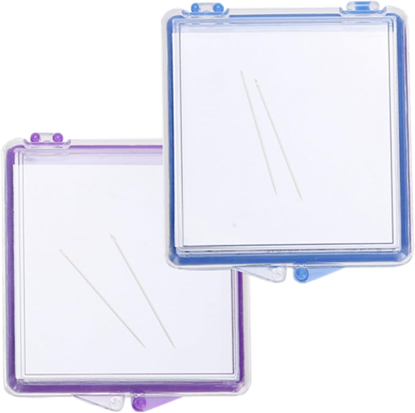 Kodrily 2Pcs Magnetic Needle Case Set, Magnetic Needle Holder with 4 Pins, 2.8x3 in Sewing Needle Case, Sewing Needle Holder, Needle Organizer for Cross Stitch Sewing Knitting