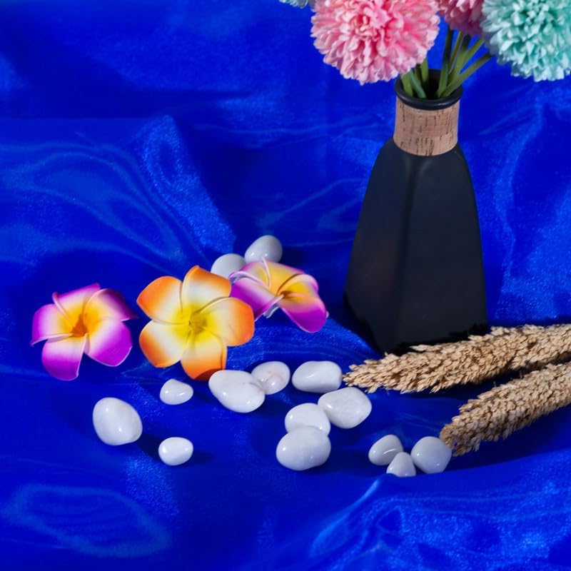 Fynite Royal Blue Organza Fabric by The Yard | 5 Yard Long | 44" Wide | Bridal Soft Sheer Organza Tulle for DIY Wedding Dress Fashion Craft Decorations