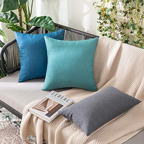 MIULEE Decorative Outdoor Pillow Covers Waterproof 20x20 Turquoise - Image 5