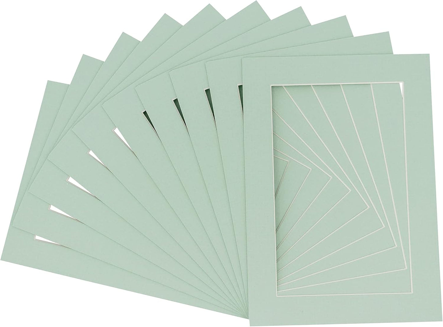 5x7 Mat for 8.5x11 Frame - Precut Mat Board Acid-Free Honeydew Green 5x7 Photo Matte For a 8.5x11 Picture Frame, Premium Matboard for Family Photos, Show Kits, Art, Picture Framing, Pack of 25 Mats