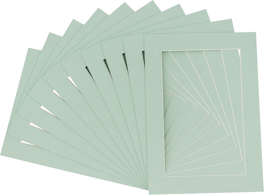 5x7 Mat for 8.5x11 Frame - Precut Mat Board Acid-Free Honeydew Green 5x7 Photo Matte For a 8.5x11 Picture Frame, Premium Matboard for Family Photos, Show Kits, Art, Picture Framing, Pack of 25 Mats