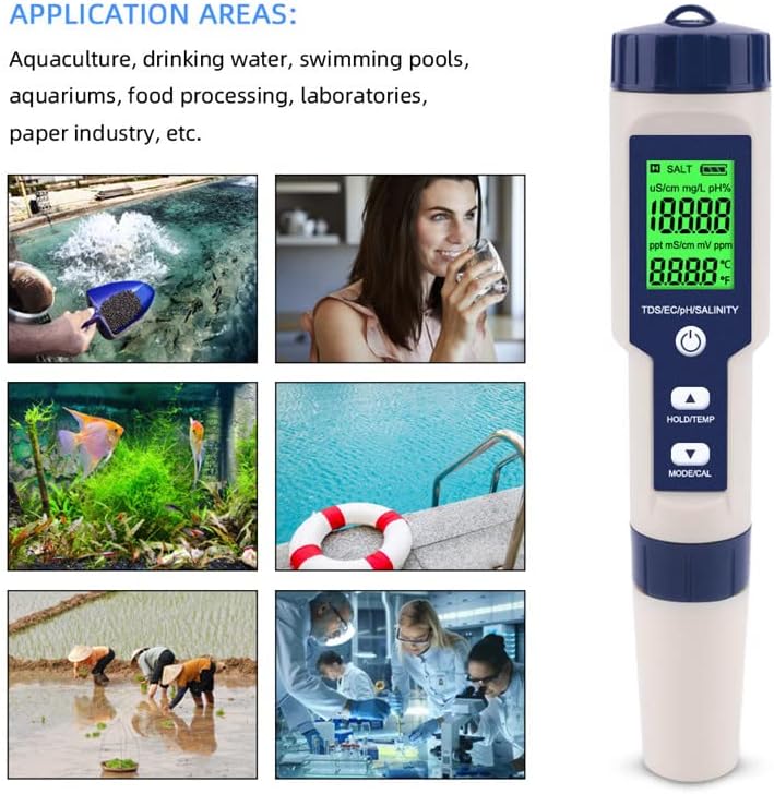 Pool Salt Tester & PH Meter, Hofun Digital Salinity Meter and PH Tester - Image 7