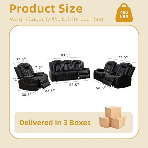 2-Piece Leather Power Recliner Sofa Set - Image 2