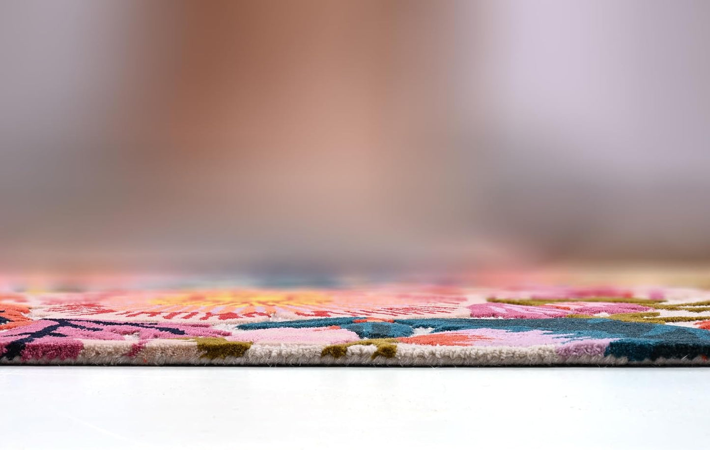 Handmade Wool Floral Area Rug for Living Room | Elegant Flower Garden Design, Soft, Thick and Durable | Bedroom, Dining Room & Home Decor Carpet (8' x 10', Floral E)