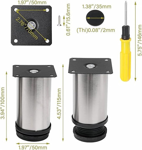 4 Pack Furniture Legs 2 Inch Patas Para Muebles Adjustable Furniture Feet - Image 2