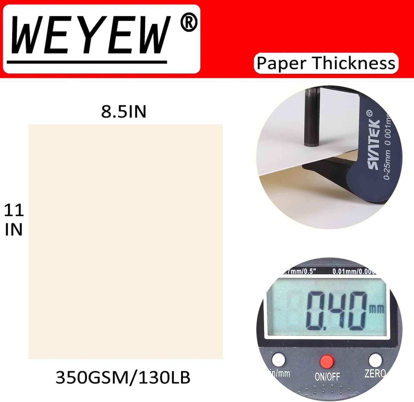 50 Sheets 130lb Cream Cardstock, 8.5" x 11", Premium Heavyweight Card Stock Blank Invitation Paper Greeting Cards DIY Craft Card Making, 130LB Cover 350 GSM
