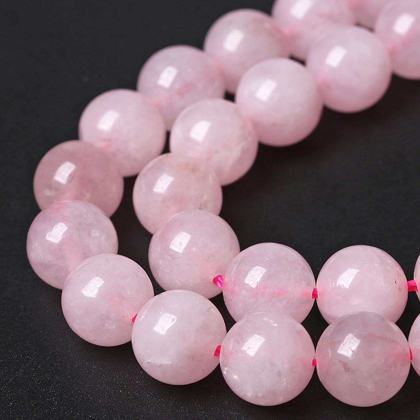 120pcs 6MM Natural Rose Quartz Stone Energy Healing Beads Round Loose Beads for Jewelry Making Bracelet Necklaces 2 Strands 32"