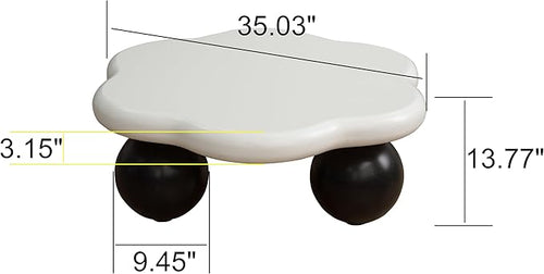 35.03" Cloud Coffee Table for Living Room Unique Coffee Table Modern Low Coffee - Image 2