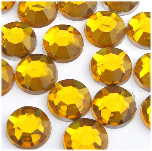 The Crafts Outlet 72pc Rhinestones Round 20mm - Flatback Golden Yellow