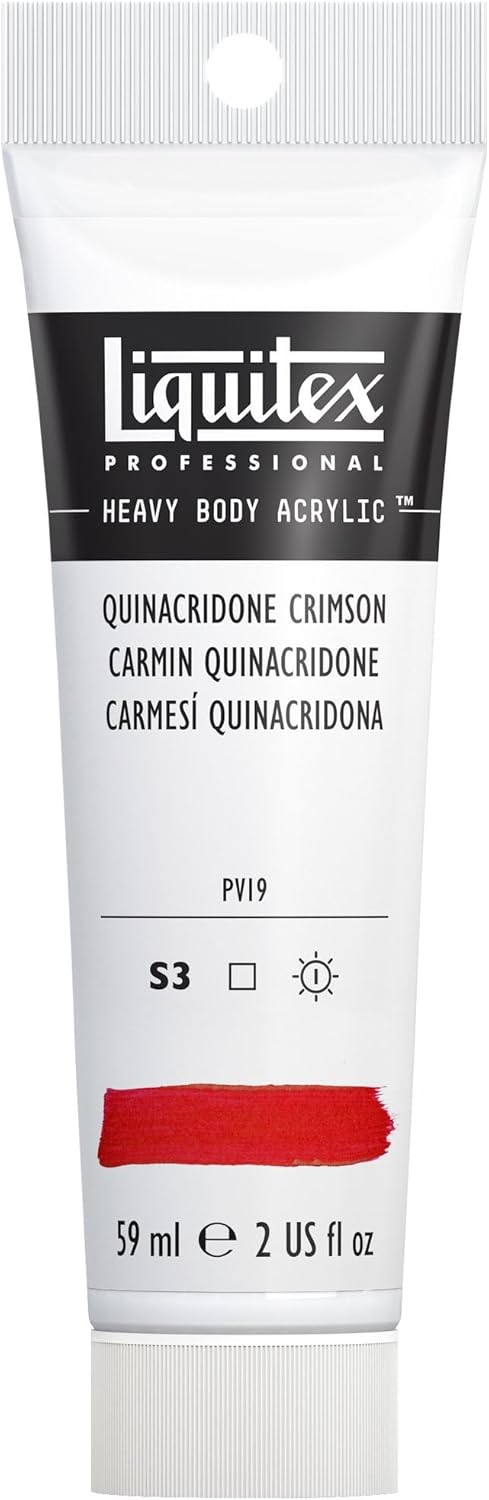 Liquitex Professional Heavy Body Acrylic Paint, 2-oz (59ml) Tube, Quinacridone Crimson