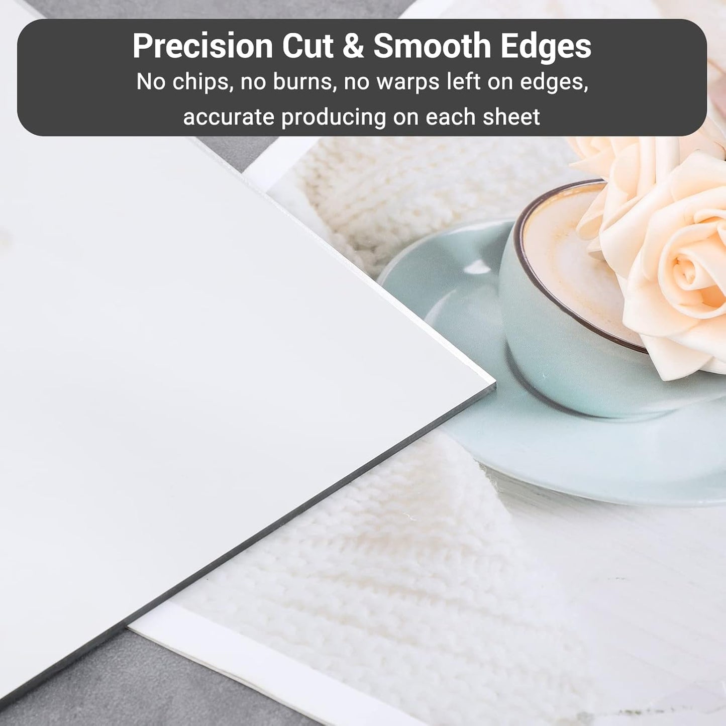 Enoin 1Pack 8 x 12 Inch Silver Mirror Acrylic/Plexiglass Sheet 0.118'' 1/8'' Thick, Non Glass Safety Reflective Mirror Sheet Laser Board Panel for Home and Commercial Use, DIY Craft, Wall Decor